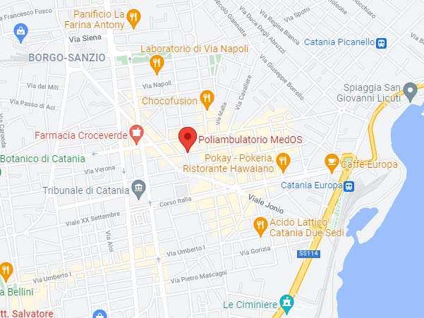 Mappa Studio Proctologo Mario Petracca Catania